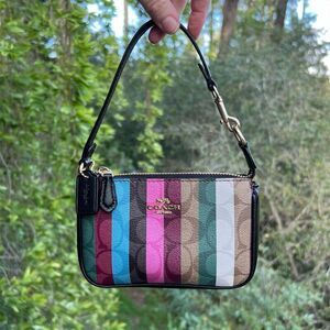 COACH Nolita 15 C6021 Rainbow Stripe Print AUTHENTIC
